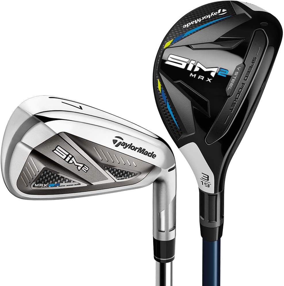 TaylorMade SIM 2 Max Combo Mens Right Hand Steel Stiff 5-PW, Rescue 3 and 4