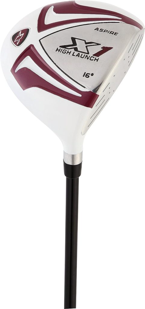 Aspire X1 Ladies Women’s Complete Golf Club Set Includes Driver, Fairway, Hybrid, 6-PW Irons, Putter, Stand Bag, 3 H/Cs Purple, Regular or Petite Size, Women’s Golf Club Set