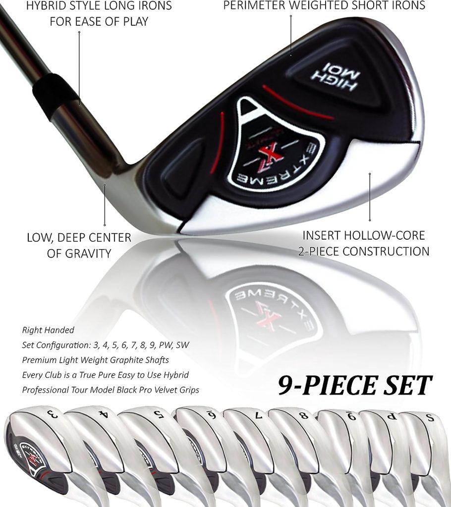 Extreme X7 High MOI Complete 9-Piece Mens Iron Set (3-SW) Right Handed Regular Flex R Flex Club