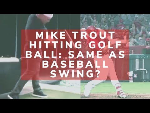 Mike Trout Hitting Golf Ball 💣💥: Same As Baseball Swing?