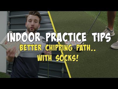 Better chipping path.. with socks and books? Golf Indoor Practice Tips