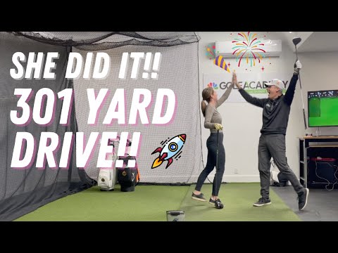 SHE BUSTS HER DRIVER 301 YARDS 😱💪HOW HITTING UP ON DRIVER GETS YOU 50 TO 80 YARDS!🚀