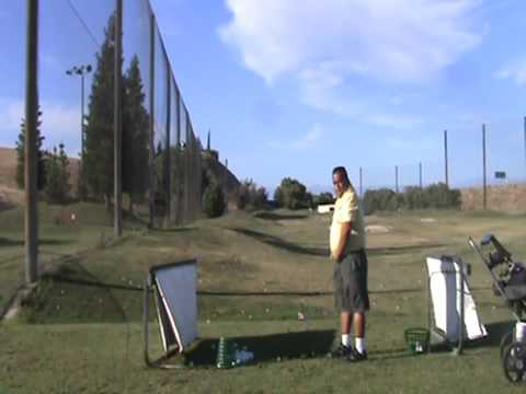 Left handed golf swing-Polar Bear Swing with PW and some lob shots with PW(part2)