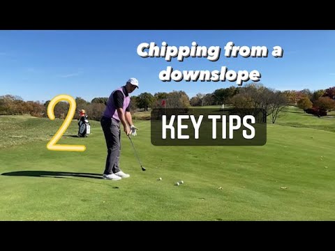 Simple Chipping Tips. How to chip from a downslope. 2 key tips. #golf #golfinstruction