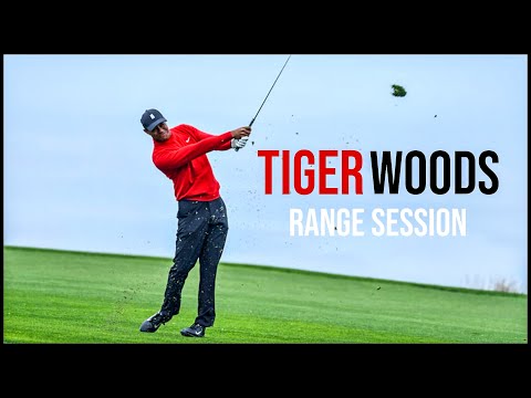 Watch Tiger Woods Range Session | Driving Range Practice | Wedge to Driver | Warm Up Swing