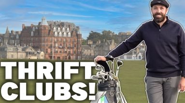 Playing St Andrews with THRIFT SHOP clubs - CRAZY 7.5º driver & 1 iron!