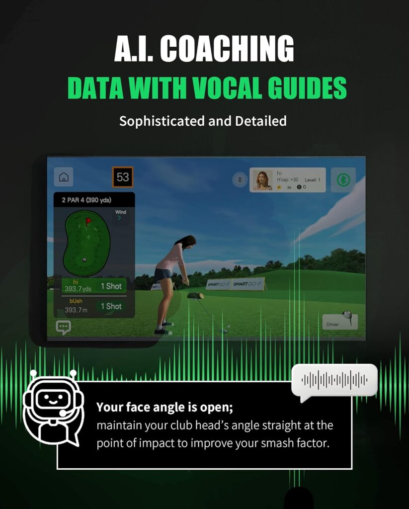 SMARTGOLF AI-X Golf Simulator | Golf Swing Trainer for Intermediate and Advanced Golfers | Analyzes Swing Speed and Swing Accuracy | A.I. Coaching with Vocal Guides | Analyzer app via Bluetooth