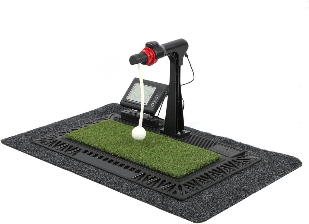 Golf Practice Equipment, Home Indoor Digital Exerciser Golf Swing Practice Trainer Assistant Portable Golf Swing Groover Hitting Trainer Practice Mat Voice Trainer Set