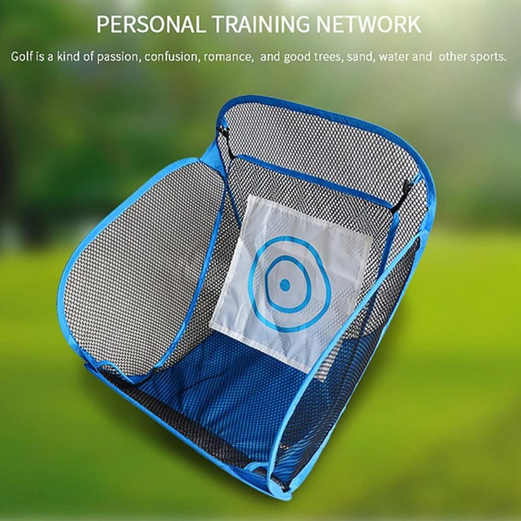 wiedao Foldable Training Aids Practice Nets, Golf Hitting Cage, Portable Folding Golf Target Training Net for Outdoor Indoor Backyard  Accuracy and Swing Practice (Blue)